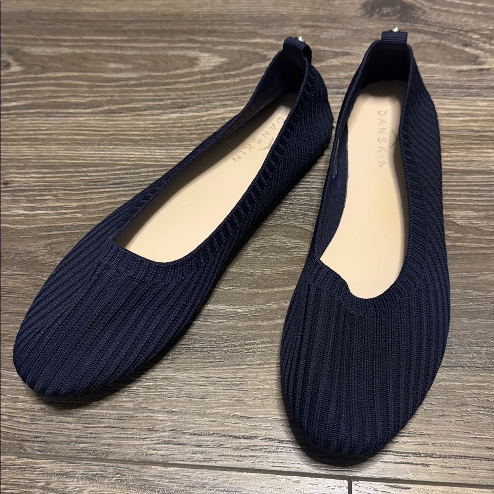 Danskin Knit Ballet Flats in Navy – Women’s Comfortable Slip-On